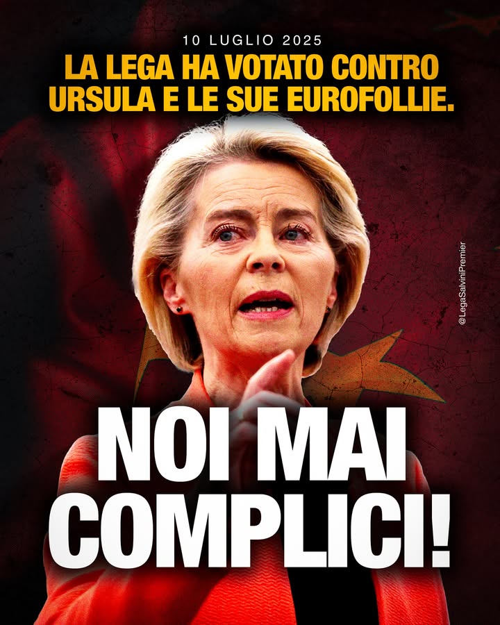 🔴 Ue, Lega al Parlamento Europeo: votare contro Ursula è atto di dignità e amore per Italia

"Votare contro Ursula, disastroso Frankenstein della politica composto da popolari e socialisti tenuti insieme dalle poltrone, è un atto di dignità e di… facebook.com/50315025116667…