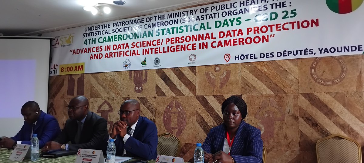 melatagia's tweet image. 4em Journées Camerounaise de la Statistique (JCS 25). Les 10-11 Juillet 2025 : Advances in Data Science/Personnal Data Protection and AI in Cameroon.socastat.org  #SOCASTAT #IA #Cameroun
