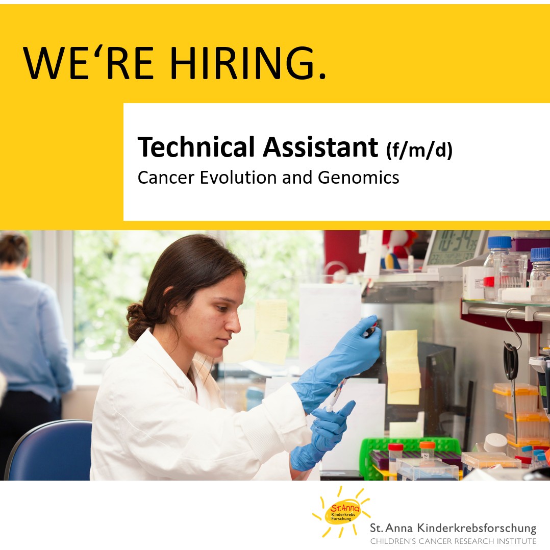 A week left before the deadline! ⏰ Come join our team at <a href="/StAnna_CCRI/">St. Anna Children's Cancer Research Institute CCRI</a>!

ccri.at/working-at-the…

#Technician #Cancer #Evolution #Resistance #Pediatric #Genomics