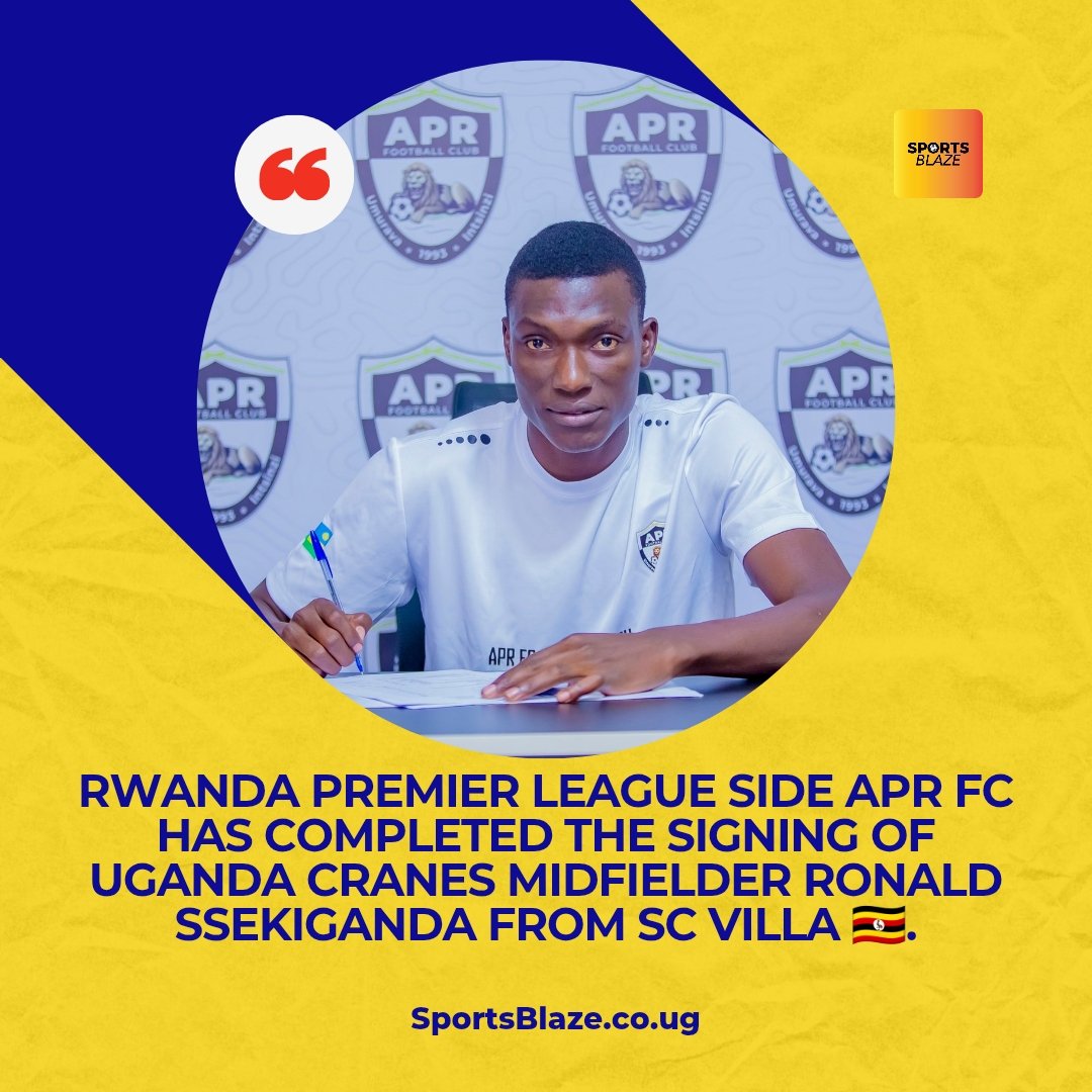 Transfers: Ronald Ssekiganda has completed his move to Rwandan champions APR FC.

#SportsBlaze