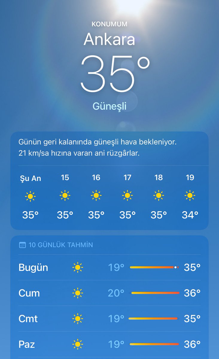 Ankara için bu kadar sıcak bir tık fazla değil mi 🤦🏻‍♂️ 🔥