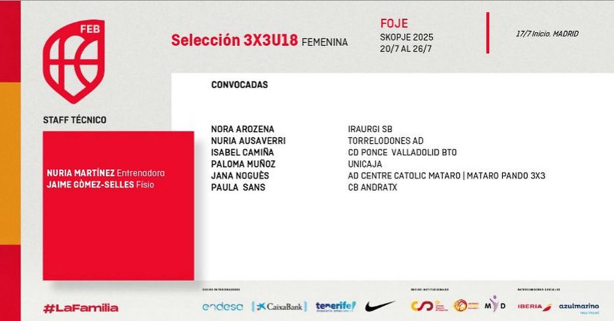 Paula Sans, del programa <a href="/CTEIBbasquet/">CTEIBbasquet</a> a la convocatòria per preparar els FOJE 2025.
A per totes, Paula!!💪🏼🏀🤩
<a href="/esportsIB/">esportsIB</a> 

Paula Sans, del programa CTEIBbasquet, en la convocatoria para preparar los FOJE (Festival Olímpico de la Juventud) 2025.
A por todas, Paula!💪🏼🏀🤩