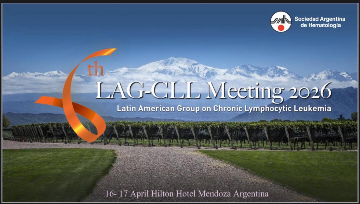 Pavlovsky_Mig's tweet image. Mark your calendar for the 6th Meeting / Latin American Group on CLL on April 2026 in beautiful Mendoza!!
With regional and international speakers with cheese and wine (Malbec) posters reception ✅