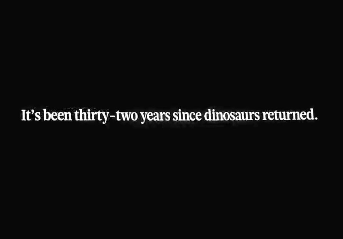 Terrordome3K's tweet photo. Like and RT if you want @UniversalPics to respond. 

If fans can get a studio to change Sonics whole design for a film I’m sure Jurassic fans can convince @JurassicWorld to get the date right at the start of Rebirth ready for the home release. It’s just text after all. The dinosaurs returned in 1986 NOT whatever year Rebirth currently has it at when counting 32 years backwards. It’s in your franchise guide and all over merch!