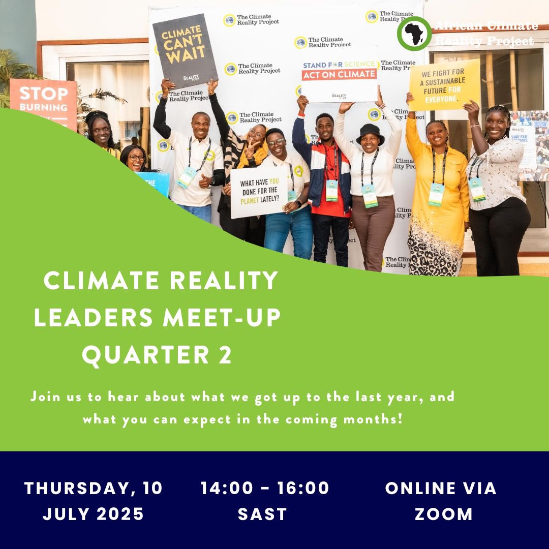 ACRPWestAfrica (@acrpwestafrica) on Twitter photo *Happening Today🚨*
*Don’t Miss Out*
*Q2 Climate Leaders Meet-Up! 🔥🔥🔥🔥*
Dear Climate Leaders,
*Join us today, 🗓️10 July 2025 at ⏱️ 12:00 (UTC)*
We can’t wait to engage with you and keep the energy going!
Register now🔥🔥
climatereality.zoom.us/meeting/regist…
#TheAfricaWeWant *Happening Today🚨*
*Don’t Miss Out*
*Q2 Climate Leaders Meet-Up! 🔥🔥🔥🔥*
Dear Climate Leaders,
*Join us today, 🗓️10 July 2025 at ⏱️ 12:00 (UTC)*
We can’t wait to engage with you and keep the energy going!
Register now🔥🔥
climatereality.zoom.us/meeting/regist…
#TheAfricaWeWant