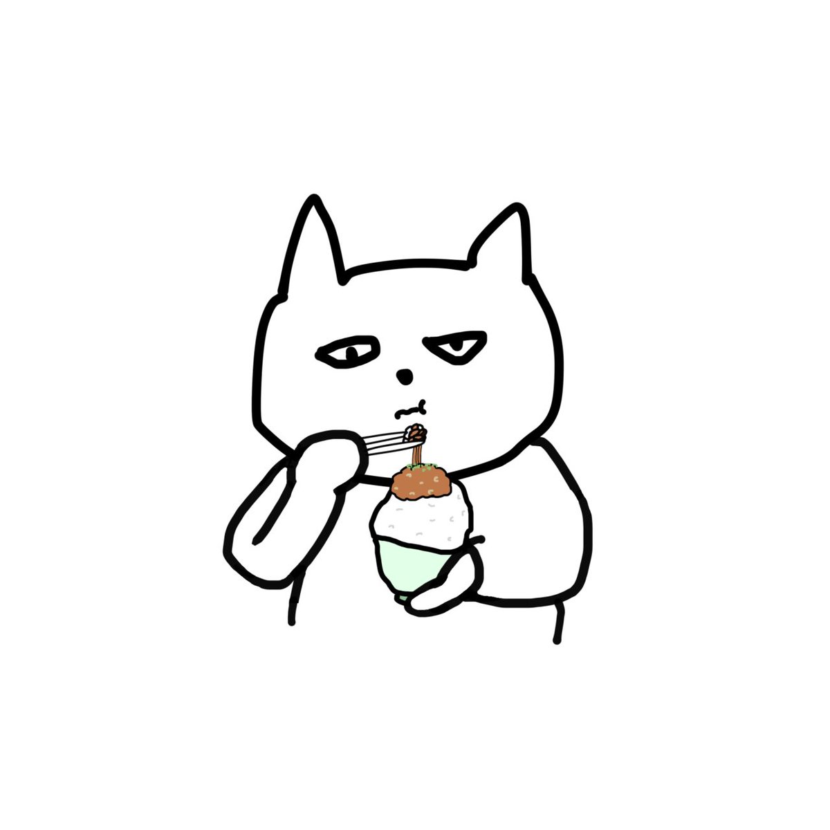mazemazegohan_'s tweet image. お醤油かけたっけ...？
 #なっとうの日  #ゆるいイラスト  #ねこ