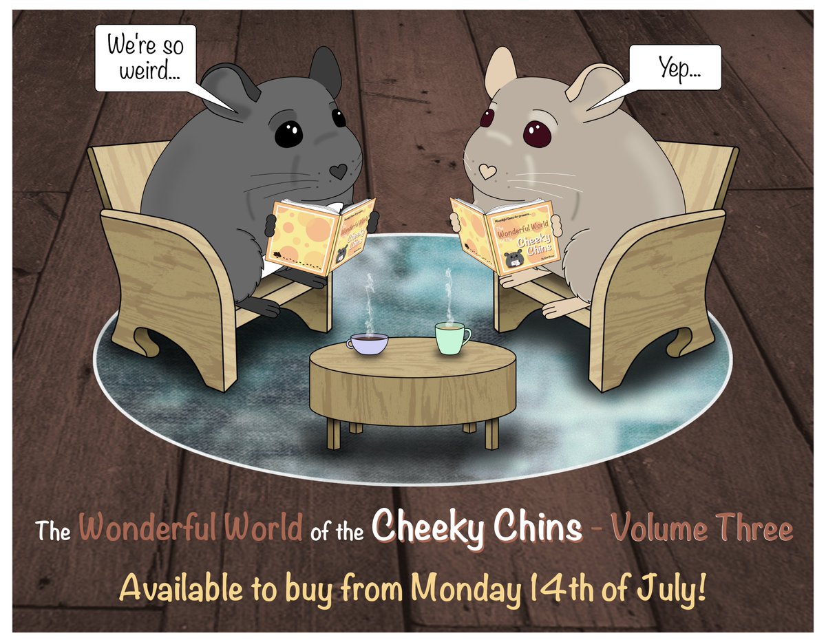 Cheeky_Chins's tweet photo. Guess what it’s almost time for!
(Direct link will be posted Monday at 10am GMT) #chinchilla #furbaby #chinchillalove #cheekychins #pets #cute #art #artist #artistsontwitter #cartoon #comic #drawing https://t.co/j2dSiwIxCn