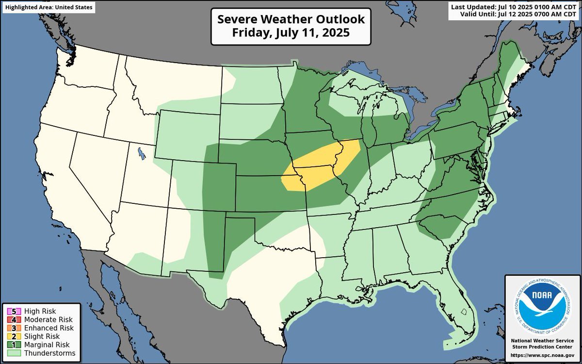 THIS IS CRAZY! Tomorrow's marginal threat of severe weather is the 3RD LARGEST of all time in SPC history, at a whopping 833,000 square miles! 😱