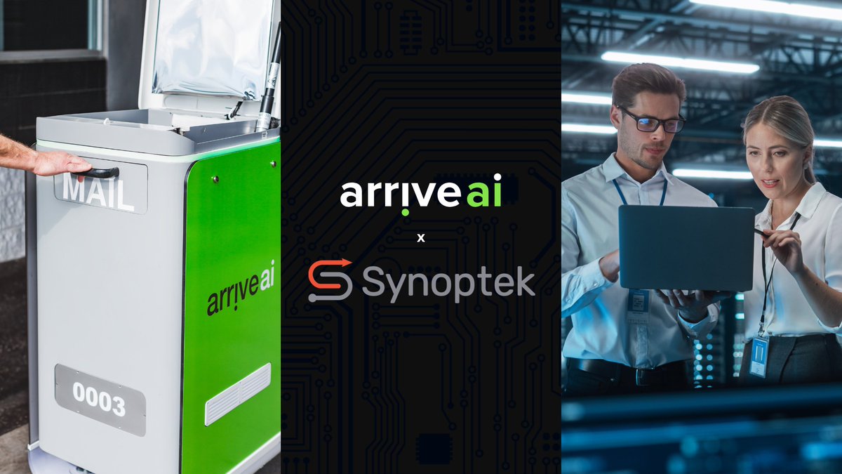 arrive_ai's tweet image. 🚀 Big news: Arrive AI selects @Synoptek as our strategic IT partner to power global expansion and launch our autonomous delivery platform.
👉 Read more: tinyurl.com/afuy2zw8

#AutonomousDelivery #TechNews #synoptek #IT