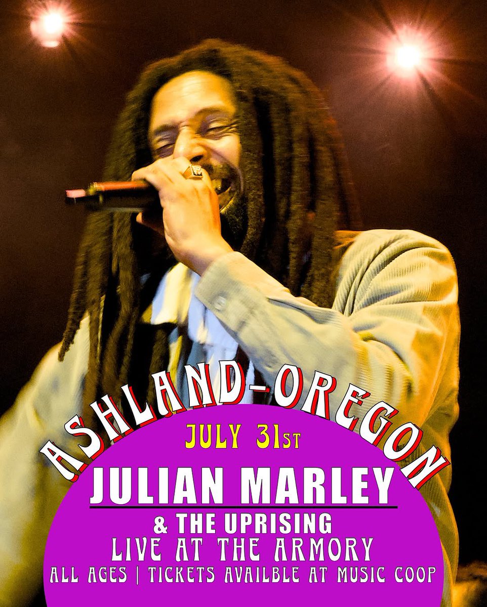 julianmarley On July 31st, join Julian Marley &amp; The Uprising live at The Armory for an special all-ages night of reggae music, roots, and unity.🎤🔥