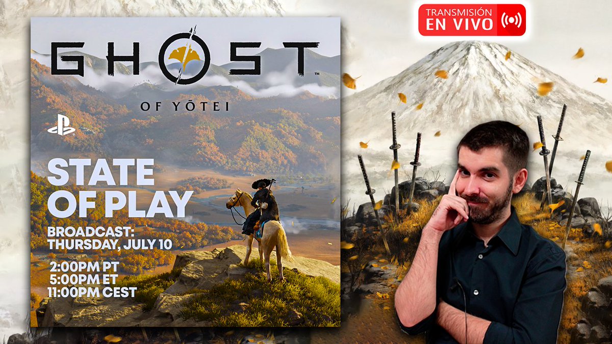 🔴 Ghost of Yōtei: State of Play en ESPAÑOL con Gameplay PS5... 20 min que daremos esta noche.

Si mantiene el nivel de Tsushima, ya sería TOP.

✅ SITIO: youtube.com/live/JQWU9MTj0…