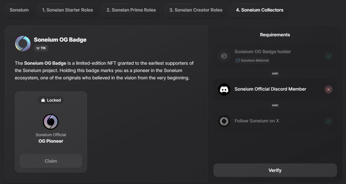 ⭐<a href="/soneium/">Soneium 💿</a>
 OG Badge almıştık şimdi de Discord Pioneer rolü gelmiş

👉Rolü almak için önce yan serverlarınsa 30 civarı mesaj atıp 3 level olmamız gerekiyor, 
Sonra ana Discord kanalına davet edileceksiniz ve rollerinizi alabileceksiniz.
3  levelden sonra kanallar sekmesinde başka