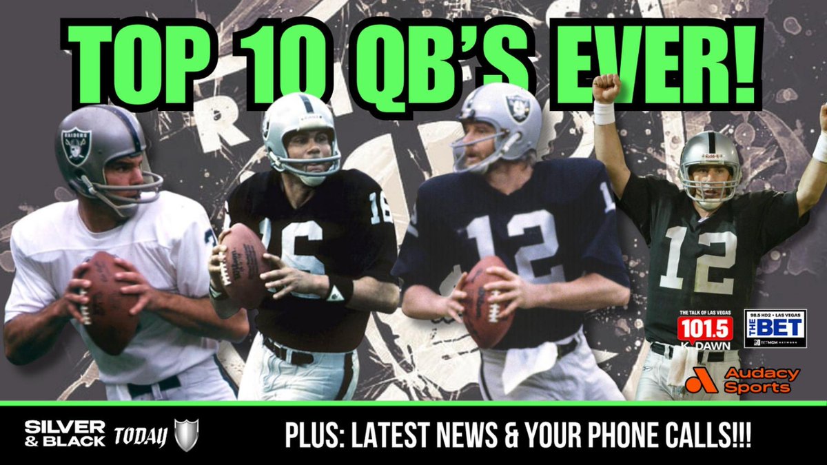 ➡️NEW SHOW! Who are the Top 10 QBs in #Raiders franchise history? We have that discussion on today's BRAND NEW episode. We're a week from rookies reporting to Henderson! 

🎧Subscribe/Listen NOW! link.chtbl.com/SNBToday