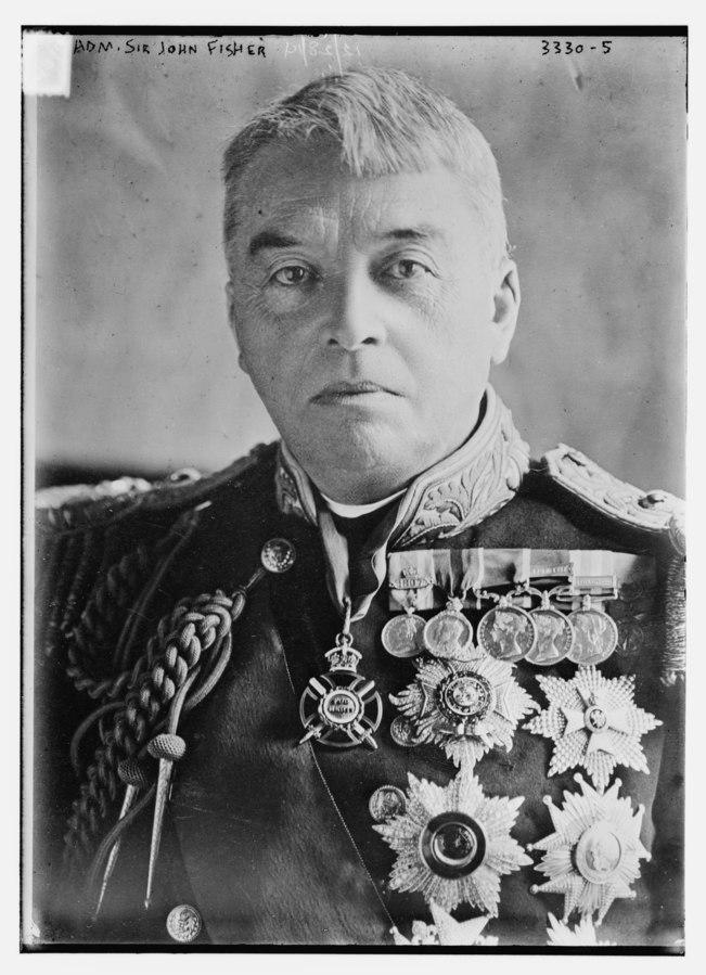 10 July 1920, British Admiral &amp; First Sea Lord Jacky Fisher, died, aged 79. His 1904 - 1910 reforms ensured dominance of Royal Navy in #WW1. Took as motto "Fear God &amp; Dread Nought", saying “Dread Nought comes 80 times in King James #Bible” &amp; was name given to his new battleships.