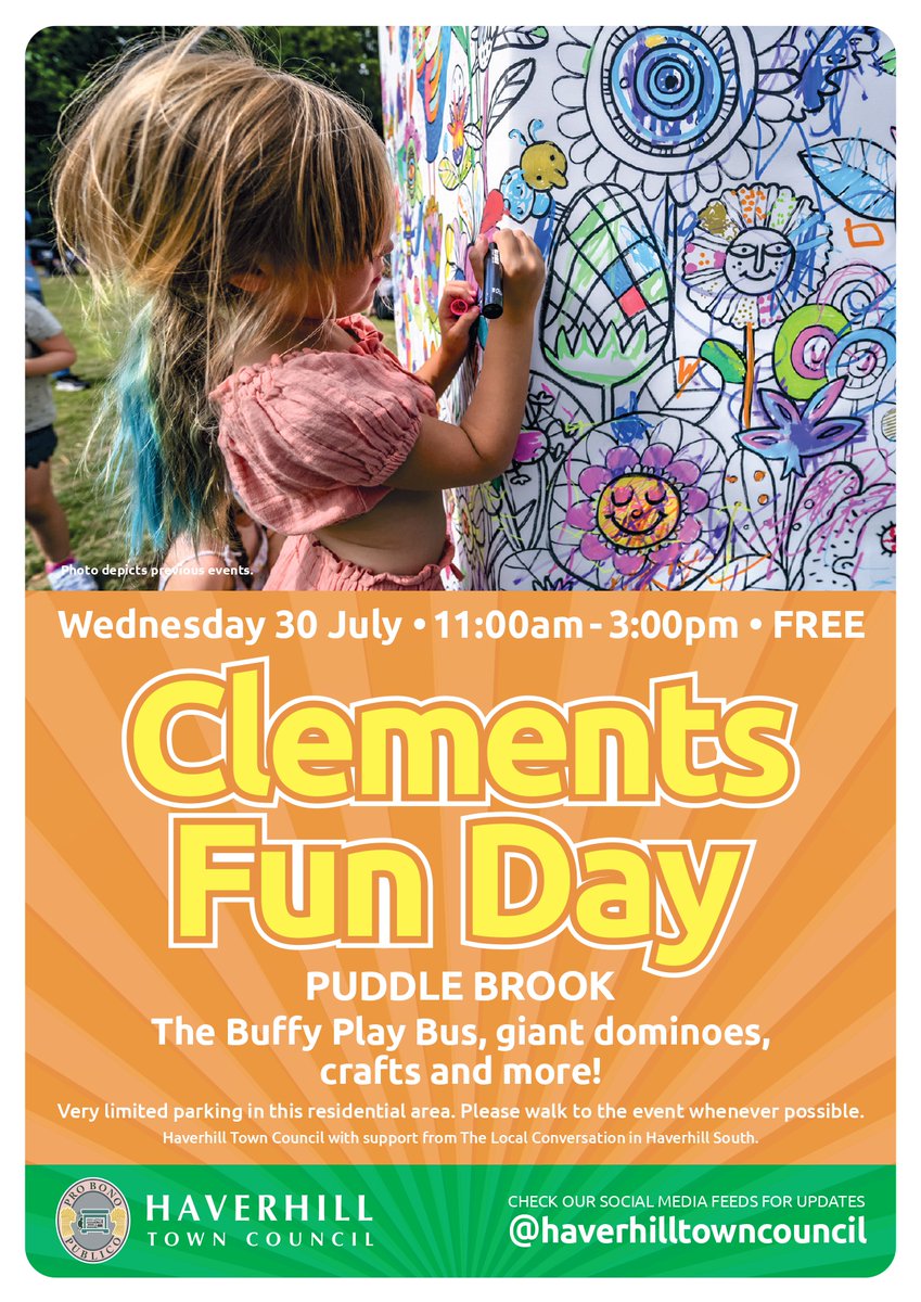 Our free community fun days are back this July, featuring fun activities for families and exciting stalls! 

📆 Chalkstone Fun Day - Wednesday 23 July, 11am - 3pm
📆 Parkway Fun Day - Tuesday 29 July, 11am - 3pm
📆 Clements Fun Day - Wednesday 30 July, 11am - 3pm