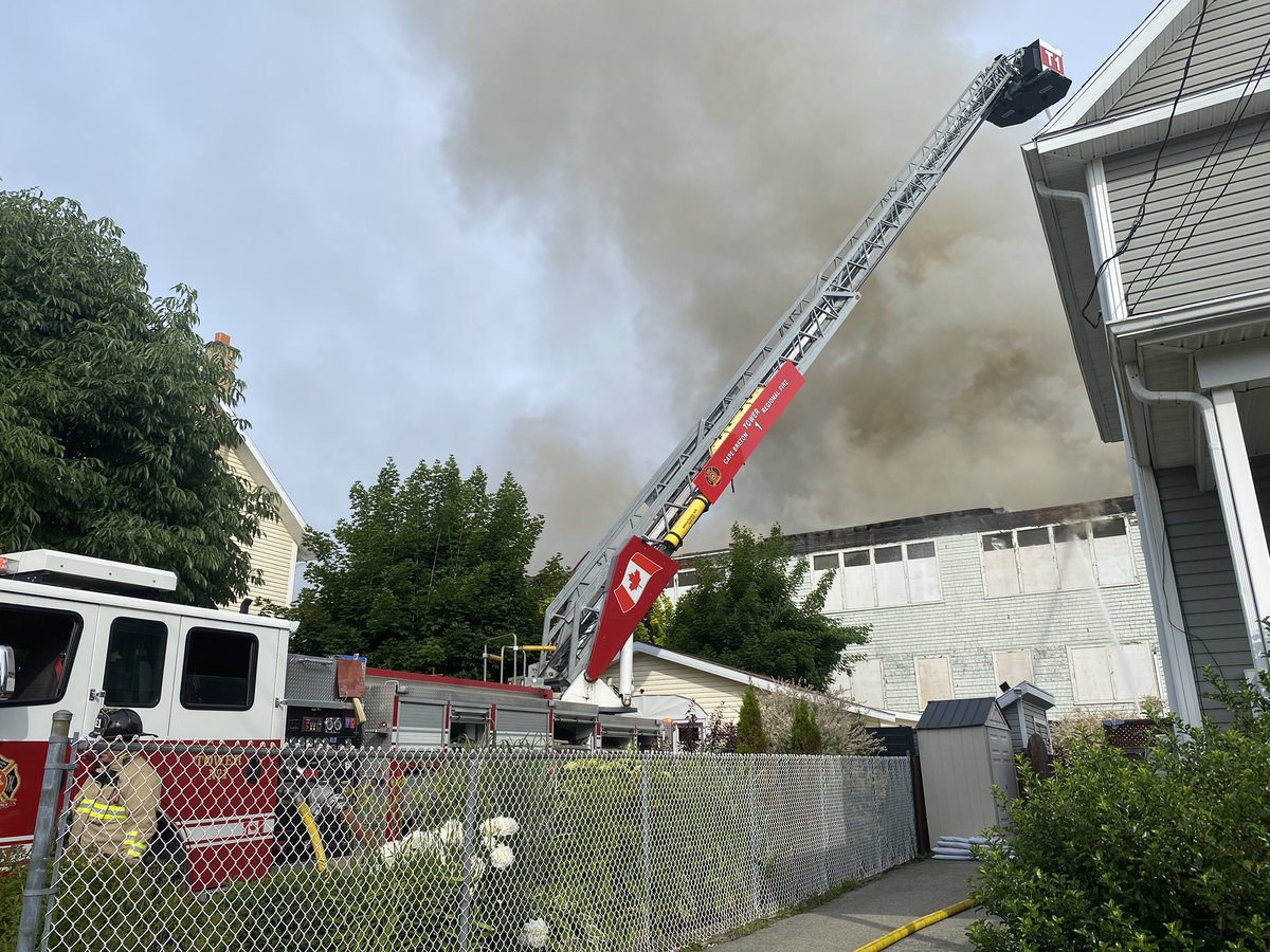 BREAKING: The old Morrison High School in Glace Bay is on fire. Some houses around the school are currently being evacuated.