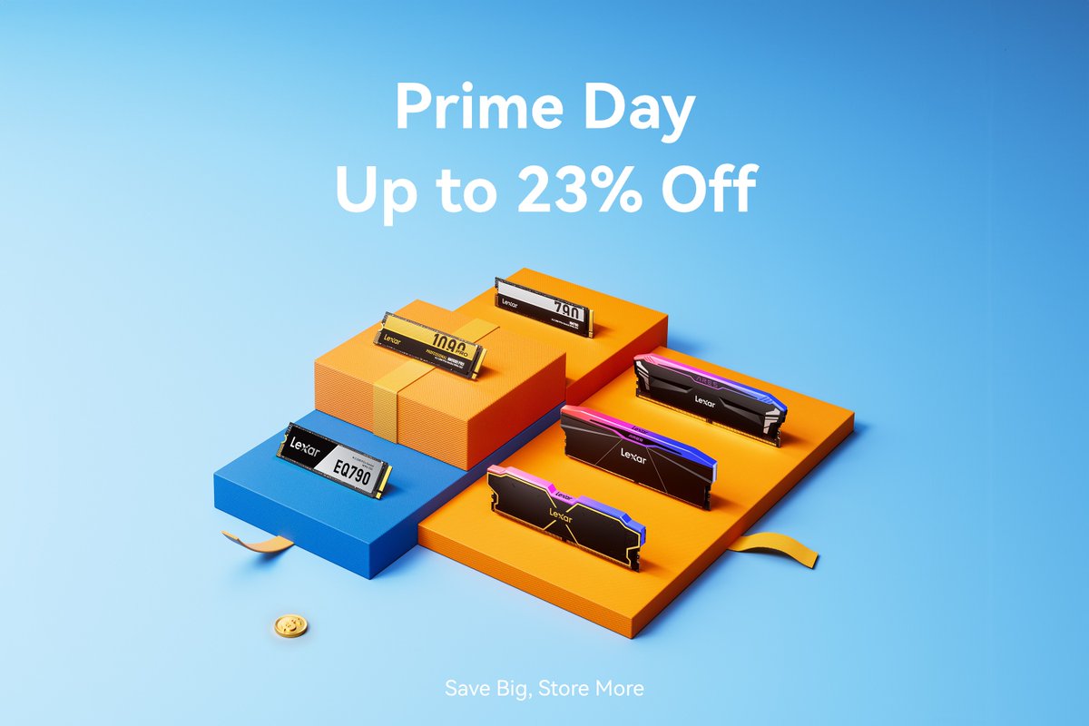 Lexar_Gaming's tweet image. Still looking for great #AmazonPrimeDay deals?
SAVE BIG and STORE MORE with Lexar!
Find all our best deals right here 👉 lexar.com/global/prime-d…