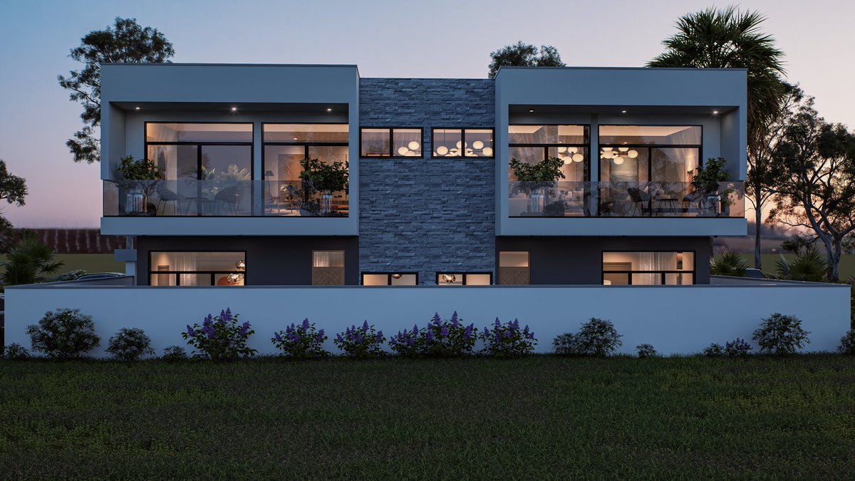 It’s two in one residential building that fit in 300sqm plot where each house has
#3Bedrooms
#3Bathrooms
#Living-room
#kitchen 
We’re Real estate advisor
Give us like and follow