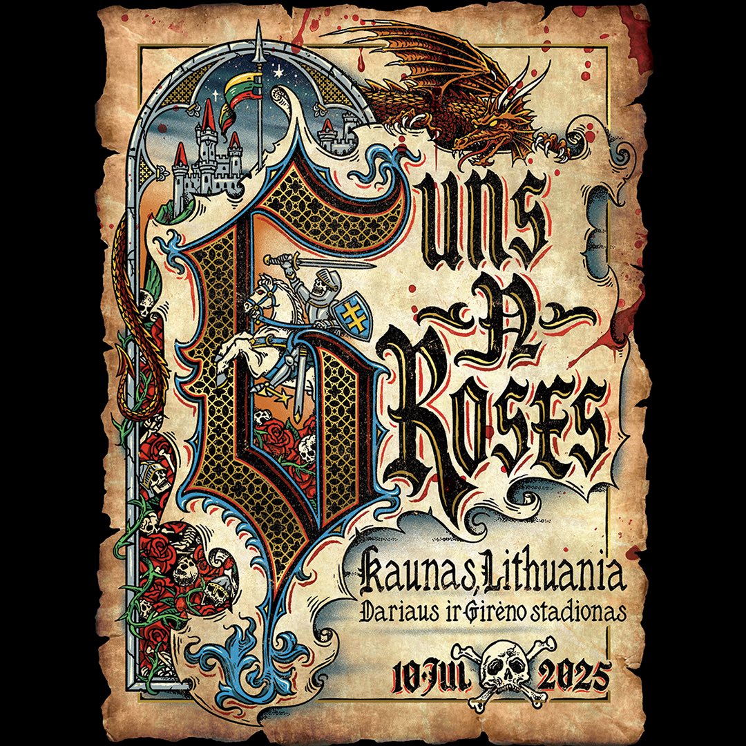 gunsnroses's tweet image. Kaunas, are you ready? We hit the stage in your city for the very first time tonight!