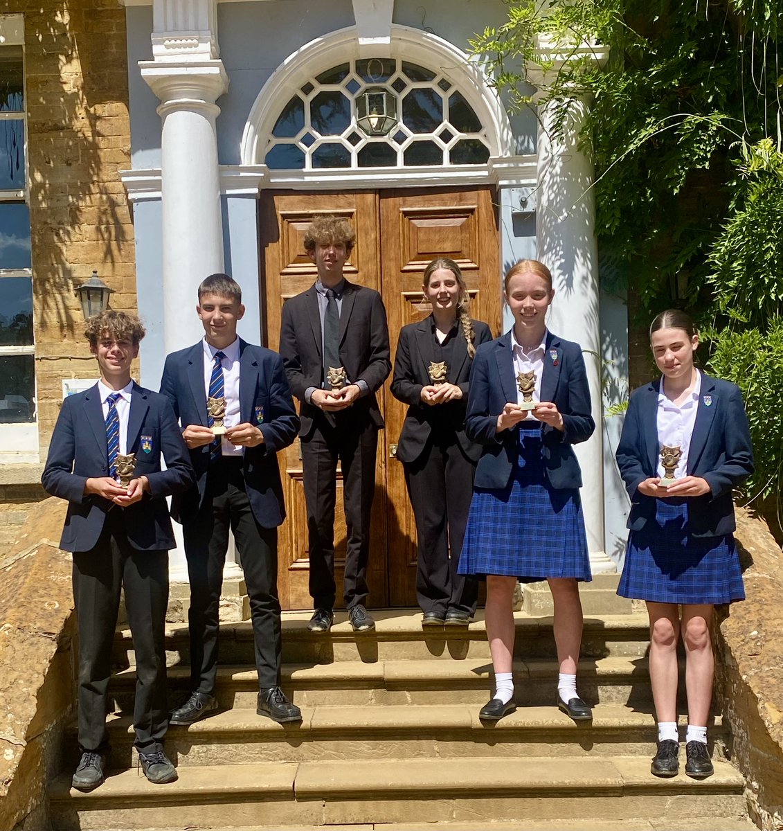 Trophies awarded this afternoon to individuals in recognition of outstanding performances at the annual sports day. Well done all athletes. A closely fought event with the over all house positions to be announced during speech day later today.