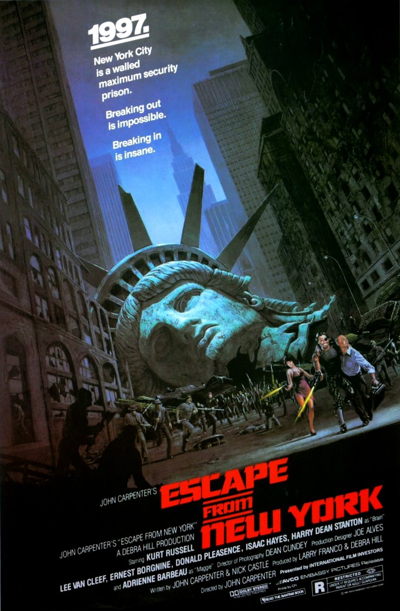 The sci-fi/action film "Escape from New York" starring Kurt Russell debuted in theatres today in 1981. #80s