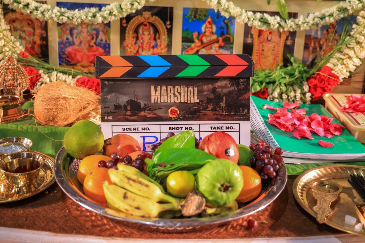Karthi's #Marshal #மார்ஷல் Pooja Stills 

Direction: Tamizh (Taanakaran)
Music : Sai Abhyankkar 
Starring : Karthi, Kalyani, Sathyaraj, Prabhu, Lal 
Production Company : <a href="/DreamWarriorpic/">DreamWarriorPictures</a>