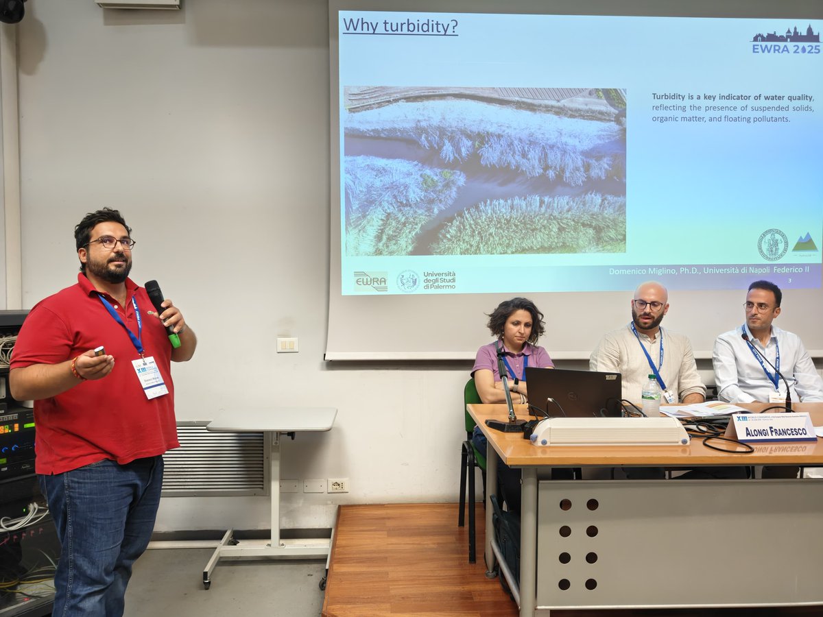 🌍 OurMED was at #EWRA2025 in Palermo!
Domenico Miglino presented our work on river turbidity monitoring using camera systems 📸🌊
🔗 Read more about it on our website → ourmed.eu/index.php/diss…
#WaterQuality #Turbidity #HorizonEurope #OurMED #EnvironmentalMonitoring #MedRegion
