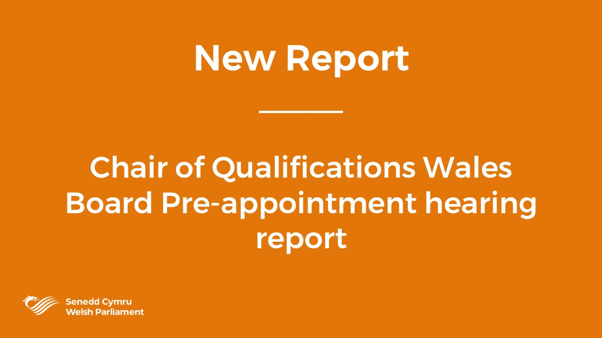 SeneddChildren's tweet image. 📢Today we have published our report on the pre appointment hearing for the Chair of the Qualifications Wales Strategic Board
📖Read the report here: laiddocuments.senedd.wales/cr-ld17320-en.…