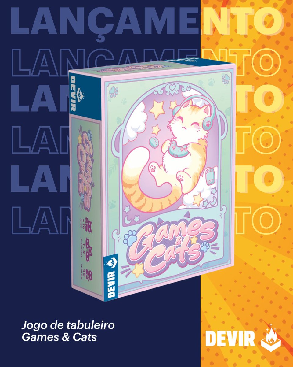 É oficial: Games &amp; Cats já está nas lojas!

Reúna os amigos (ou jogue solo) e embarque nessa aventura com heróis da fauna brasileira enfrentando robôs malvados e um Dragão Vermelho! 

📦 Disponível nas melhores lojas de jogos e livrarias!

devir.com.br
#devir #jogos