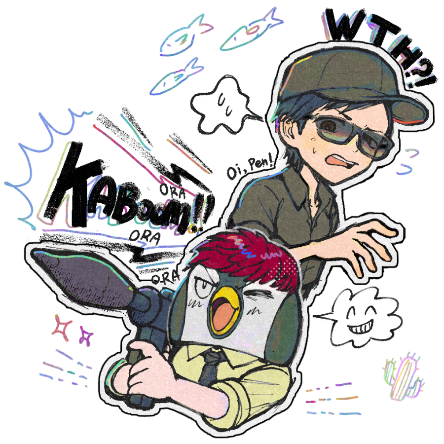janjanbrbr20's tweet photo. おまけ #ストグラステッカー #ペ絵ッパー #真島ルイ #味野環九郎 #ぺんさんみてみて https://t.co/Y8y1BHagHW