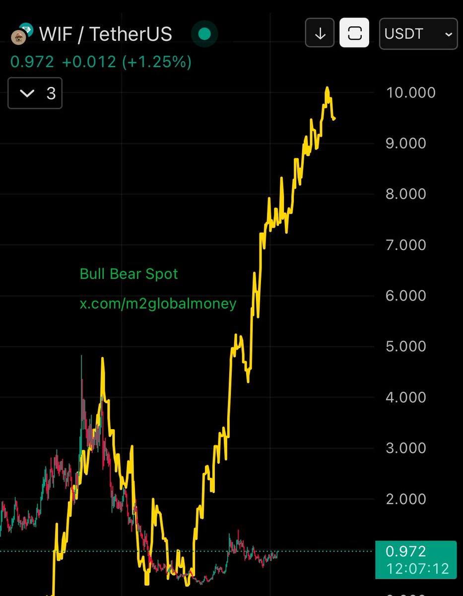 $WIF vs M2 Global Liquidity (M2 Global Money Supply)

BULLISH CHART! 
WIF COULD PUMP AT ANY TIME 🟢📈