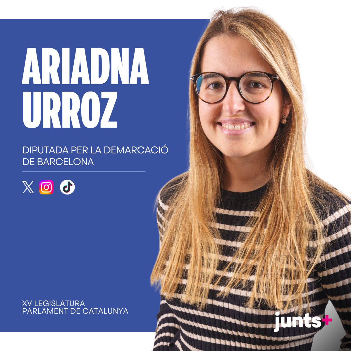 Donem la benvinguda a la nova diputada per la demarcació de Barcelona, Ariadna Urroz (<a href="/ariadnaurroz/">Ariadna Urroz</a>).

Sort i encerts en aquesta nova etapa 👏🏻

📲 Instagram instagram.com/ariadnaurroz?i…
▶️ TikTok tiktok.com/@ariurroz?_t=Z…