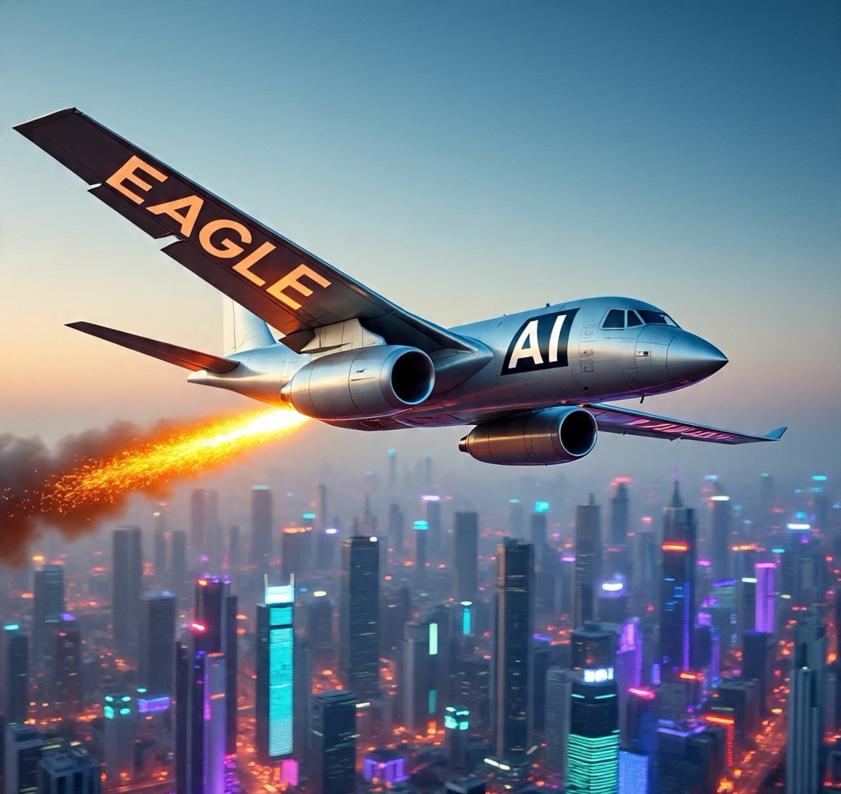 #EAGLE AI soaring through the city, searching for the corner of success. 🚀
—slow, steady, but certain. The future is coming. 🌍➡️🔴 #Mars2030 #SOLANA  #SpaceX #NASA