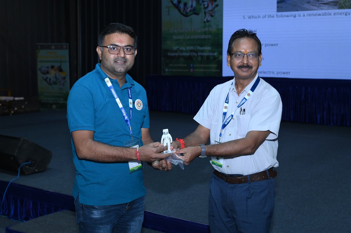 InfoGujcost's tweet photo. Who knew #SavingEnergy could be this exciting ?
At the orientation program, @InfoGujcost launched Energy Pictionary game, where every sketch sparks a thought, every guess fuels #awareness !
Empowering youth to #think green, #act smart, and lead the change through #creativity and #play.