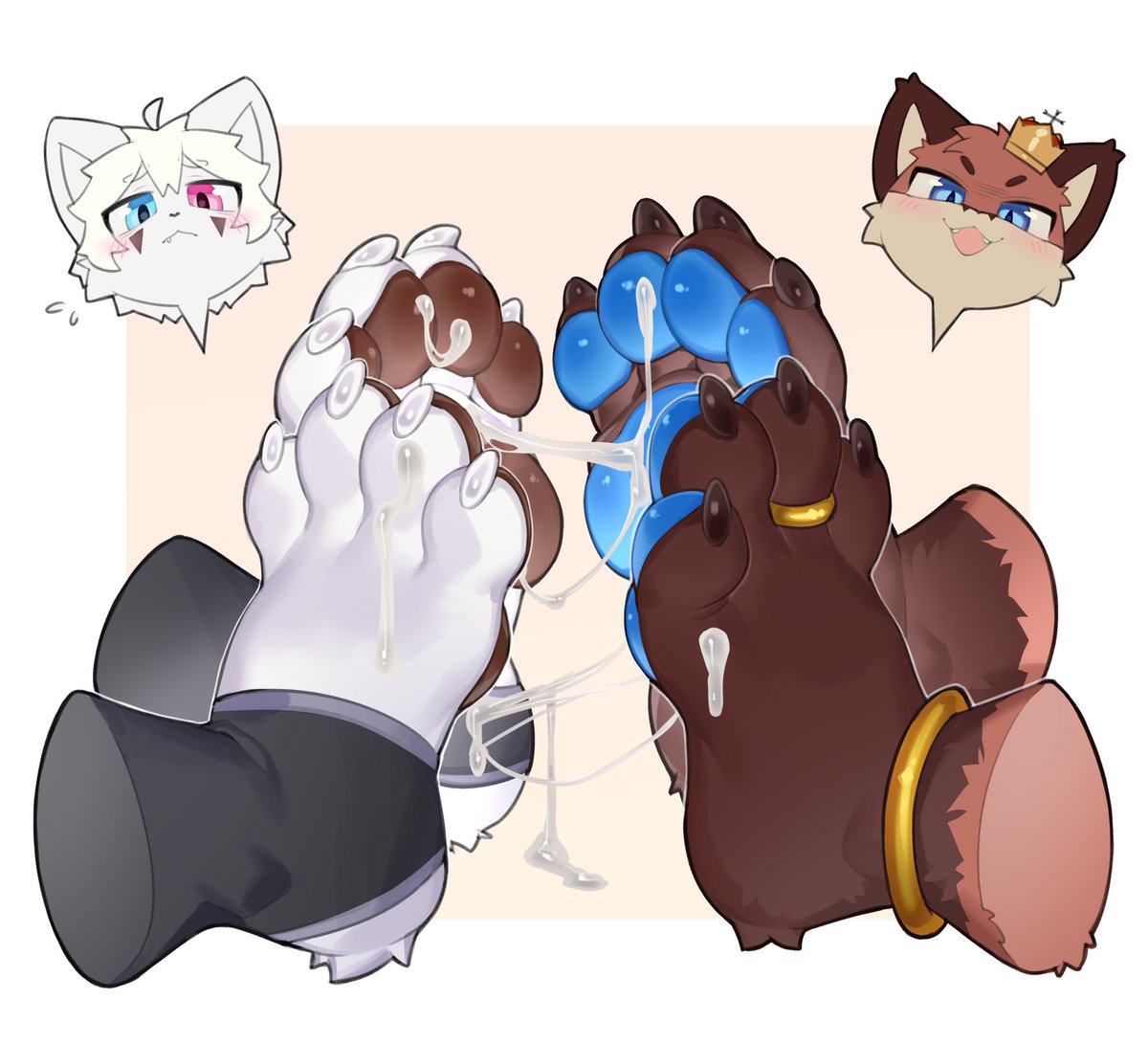 OutRubber's tweet image. 喜欢巧克力味的还是蓝莓味的肉垫呢?
Chocolate or blueberry flavored beans?
Paws to paws with @ Legion_MonLeX
🎨: @ angry_app