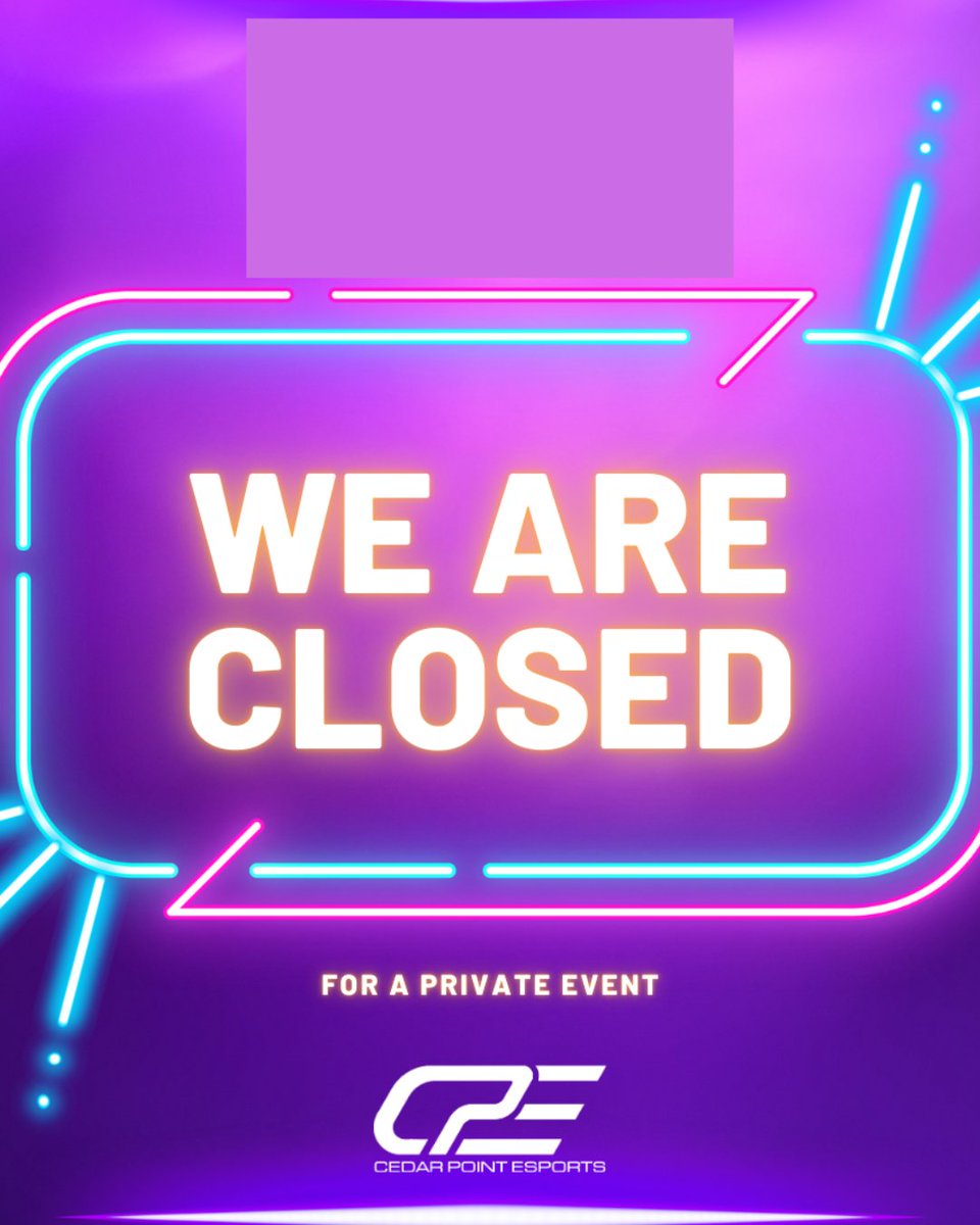 We are closed for a Private Event.
Back to normal gaming hours Friday.
