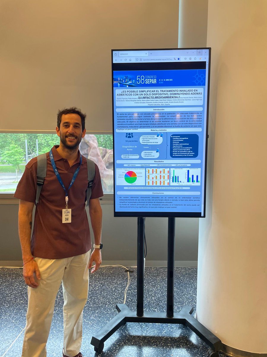 CAHU_Area_V's tweet image. 📍 En el 58º Congreso Nacional SEPAR celebrado en Bilbao, nuestras enfermeras y el residente de segundo año del Servicio de Neumología del #CAHU compartieron sus trabajos con gran implicación y calidad científica 👏
🩺 La enfermera Tatiana Margolles García presentó el póster:…