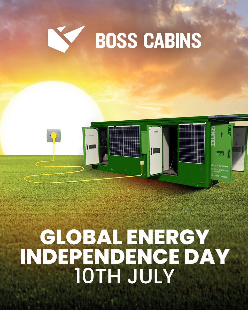 🌍🔋 On Global Energy Independence Day, we’re proud to shout about our GenFree and DeepGreen ranges, helping sites cut ties with diesel and move towards Net Zero operations.

To learn more about our game-changing welfare solutions, visit: bosscabins.co.uk

#BossCabins
