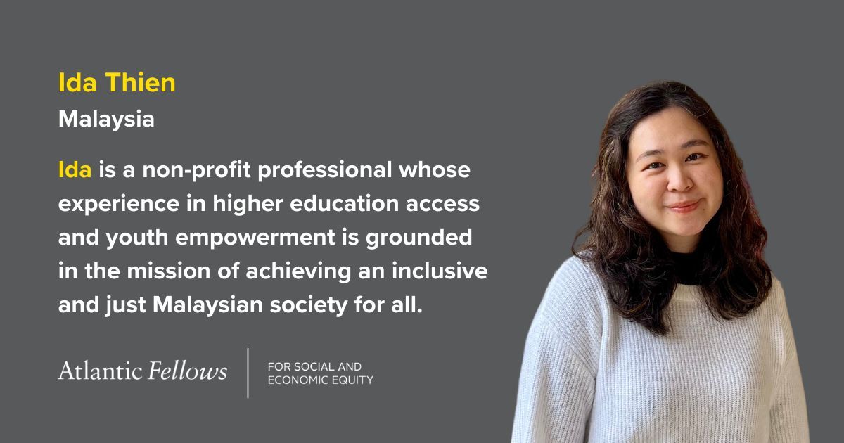 AFSEE_LSE's tweet image. While my work often requires engagement at #systemic and #organisational levels, the most meaningful change happens at the #human level, says Ida Thien, one of our new Atlantic Fellows for Social and Economic Equity. 

🔗 afsee.atlanticfellows.lse.ac.uk/en-gb/fellows/…