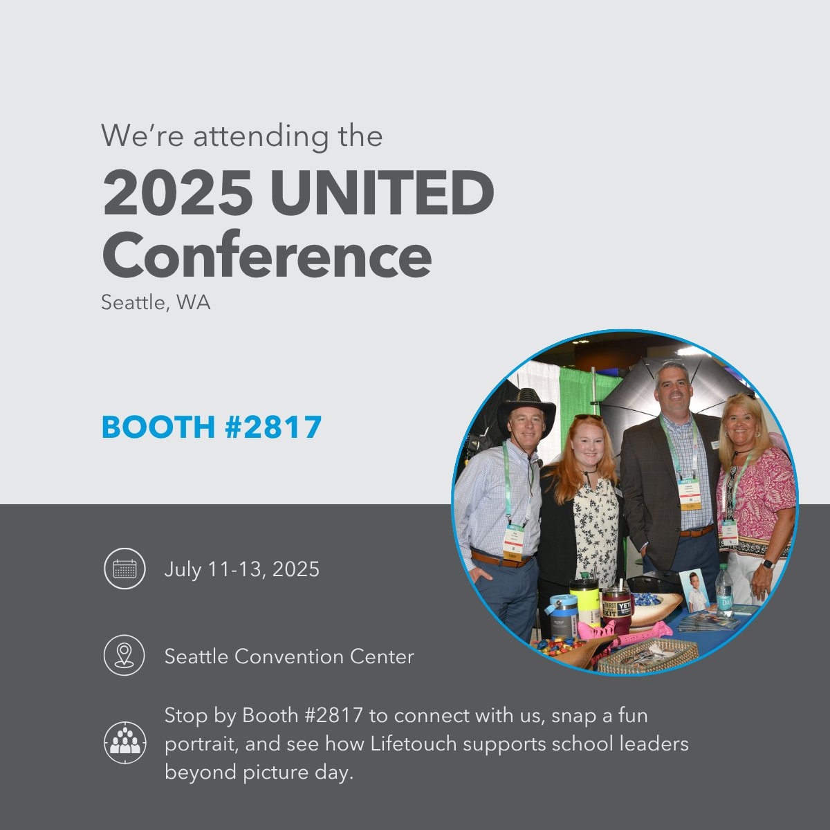 We’re excited to kick off #UnitedConference in Seattle! 🎉
Visit Booth #2817 to connect, snap a portrait &amp; see how Lifetouch supports school leaders beyond picture day.
As the official photographer + proud <a href="/NAESP/">National Assoc. of Elementary School Principals</a> partner, we’re here for leaders nationwide.
#PrincipalsUNITED