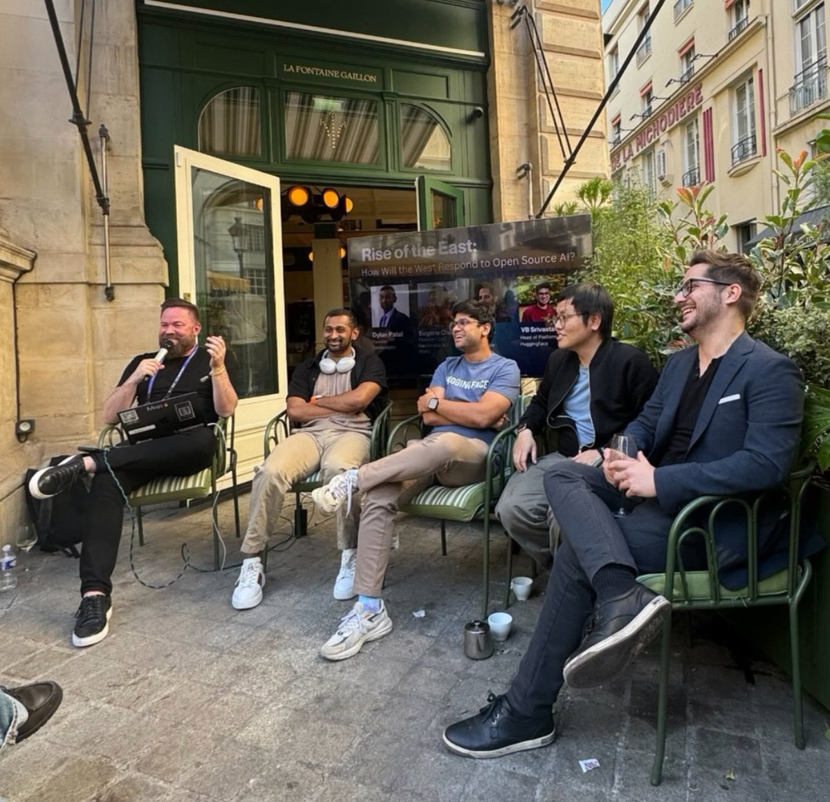 jtatarchuk's tweet image. Loved this panel convo in Paris on The Rise of the East: How Will the West Respond to Open Source AI?
@dylan522p @reach_vb @picocreator @TensorWaveCloud @SemiAnalysis_ @huggingface