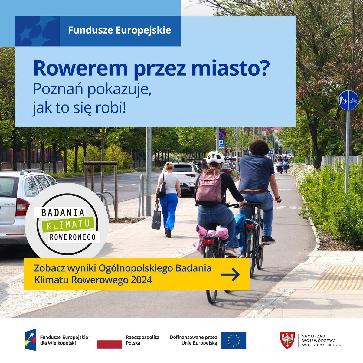 funduszeuewlkp's tweet image. 🚲 Poznań na 2. miejscu wśród największych miast w Badaniu Klimatu Rowerowego 2024! 👏🌍
To efekt inwestycji w zrównoważoną mobilność:
✅ nowe drogi rowerowe,
✅ kładki pieszo-rowerowe,
✅ parkingi „bike & ride”.
Sprawdź ⤵️
📊 tiny.pl/gy0nqx48