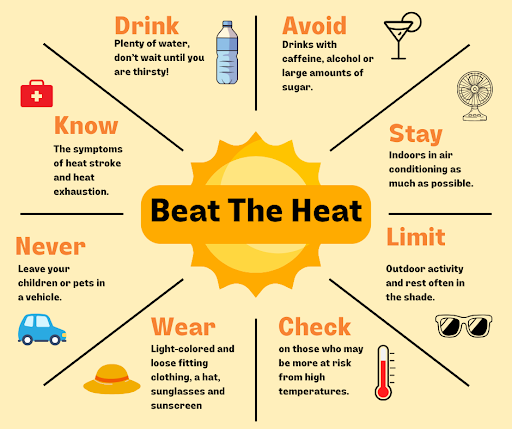 Stay cool and safe by drinking plenty of water throughout the day and avoiding direct sunlight if possible, especially during peak hours. For more extreme heat preparedness tips, visit aacounty.org/emergency-mana…