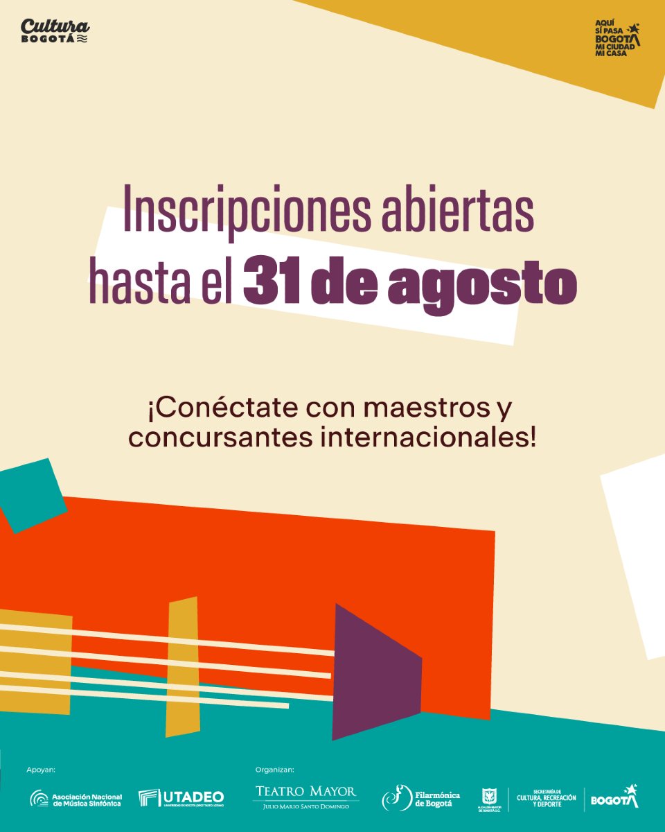 🎻 ¡Nueva oportunidad para jóvenes violinistas!
El #ConcursoInternacionalDeViolín lanza la categoría E en sus clases magistrales.

👩🧑 Si tienes entre 16 y 26 años, eres colombiano y sueñas con seguir formándote al más alto nivel, esta convocatoria es para ti. 🌎 Conéctate con