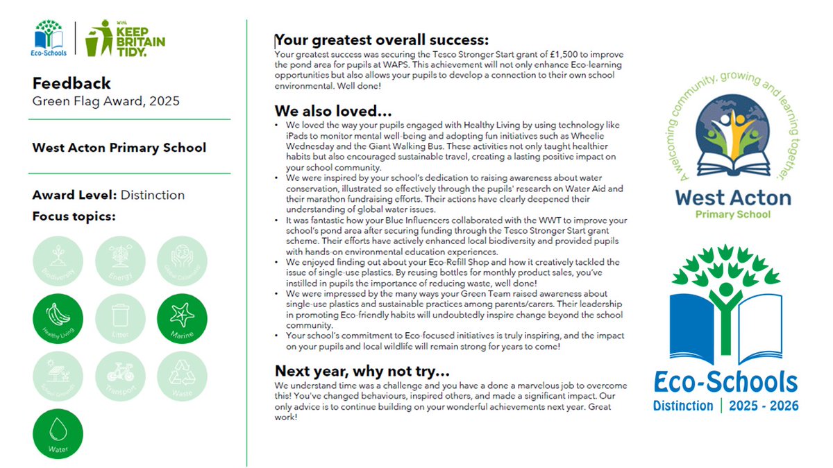 We have been awarded our Eco Schools Green Flag Award for 2024-2025!