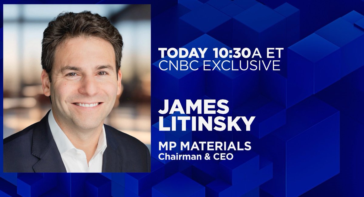 MorganLBrennan's tweet image. .@MPMaterials Jim Litinsky will join me exclusively on @SquawkStreet on the new massive rare earths deal w/ @DeptofDefense.
Hard to understate the implications of this: for $MP, for DoD (and contracting changes), for commercial cos - and for taxpayers…all amid trade talks