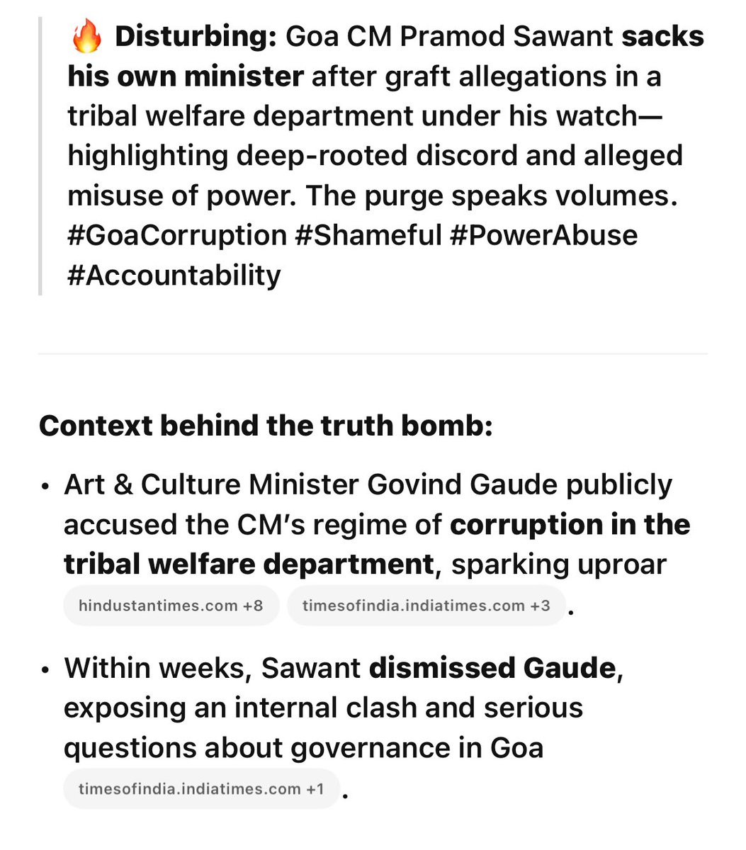 iamadarsh001's tweet photo. In detail 🚨: goa corruption
#GoaCorruption, #Shameful, #Accountability, #PowerAbuse #INDvsENG #exclusive #GuruPurnima #ElvishYadav #TrendingNow #BreakingNews #IntolerantGoaCM #SaveGoafromSawant #cmsawant https://t.co/e9pRTkPyE0