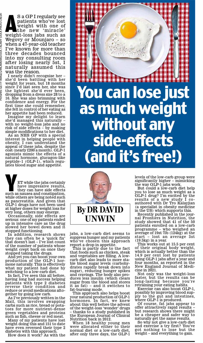 GoTowardHealth (@gotowardhealth) on Twitter photo Dr. David Unwin shares a powerful article in The Daily Mail. In a study co-authored by <a href="/lowcarbGP/">Dr David Unwin</a> along with members of our team (<a href="/DoctorTro/">DoctorTro</a> & <a href="/LauraBuchananMD/">Laura Buchanan MD, MHP</a>) and other collaborators, 41 out of 50 participants lost an average of 15.5% of their body weightโoutperforming the Dr. David Unwin shares a powerful article in The Daily Mail. In a study co-authored by <a href="/lowcarbGP/">Dr David Unwin</a> along with members of our team (<a href="/DoctorTro/">DoctorTro</a> & <a href="/LauraBuchananMD/">Laura Buchanan MD, MHP</a>) and other collaborators, 41 out of 50 participants lost an average of 15.5% of their body weightโoutperforming the
