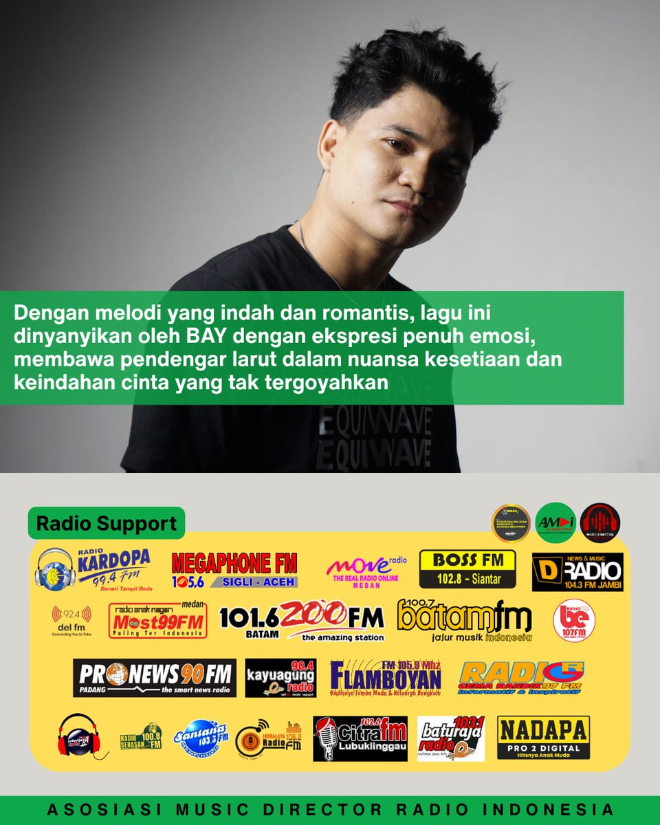 #PS Bay
Sambut Talenta Baru Musik Indonesia: BAY! 

Single ini diputar serentak di seluruh Radio di Indones

#BAY #SimpanSaja #amdiradio

@bay_official11
@vightmusicindonesia