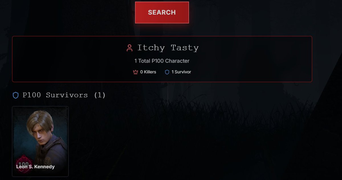 CastorRaines's tweet photo. Big shoutout to @SLeNDeR_KiLL3R for creating this amazing website to track your P100's! 

https://t.co/IioCkN5eaH

My main and alt are up there now and it kinda gave me motivation to do another 1. I'm thinking either Nemesis or Jill on my alt Itchy, Tasty https://t.co/Bwn8LriMo5